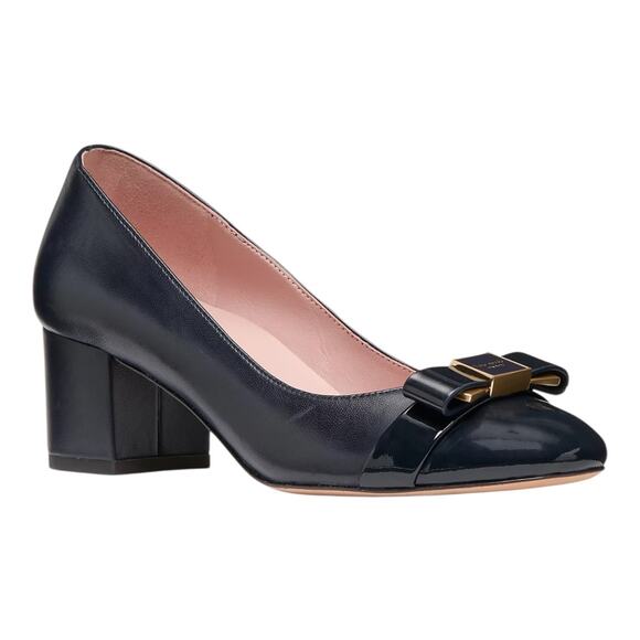 Kate Spade Sew York Women's Bowdie Slip On Embellished Pumps Navy Size 8 1/2 - Picture 1 of 3